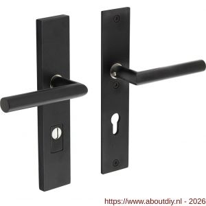Intersteel Exclusives 3963 SKG3 veiligheidsbeslag rechthoekig 250x50 mm kruk-kruk Jura profielcilindergat 55 mm met kerntrekbeveiliging structuur zwart - A26008303 - afbeelding 1