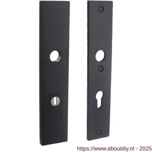 Intersteel 3963 SKG3 veiligheidsschilden rechthoekig 250x50 mm profielcilindergat 72 mm met kerntrekbeveiliging structuur zwart - A26006809 - afbeelding 1