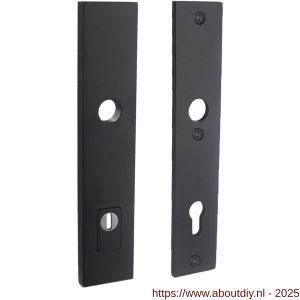Intersteel 3963 SKG3 veiligheidsschilden rechthoekig 250x50 mm profielcilindergat 92 mm met kerntrekbeveiliging structuur zwart - A26007033 - afbeelding 1