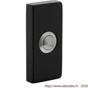 Intersteel Living 3990 beldrukker rechthoekig verdekt 65x30x10 mm RVS zwart - A26008306 - afbeelding 1