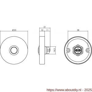 Intersteel Living 3990 beldrukker rond verdekt diameter 53x10 RVS-mat zwart - A26006811 - afbeelding 2