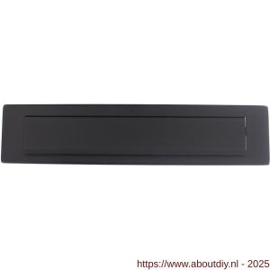 Intersteel Living 4000 briefplaat rechthoekig 340x75 mm met klep-regenrand structuur zwart - A26007308 - afbeelding 1