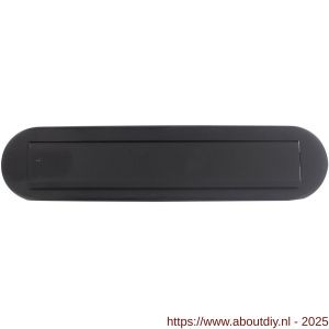 Intersteel Living 4000 briefplaat ovaal 340x80 mm met klep-regenrand structuur zwart - A26007310 - afbeelding 1