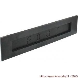 Intersteel Living 4000 briefplaat rechthoekig 330x77 mm met verende klep binnendraaiend met tekst POST zwart - A26010328 - afbeelding 1