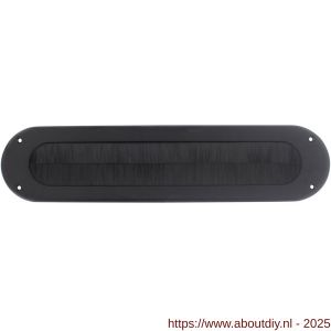 Intersteel Living 4015 tochtwering ovaal 340x80 mm structuur zwart - A26008308 - afbeelding 1