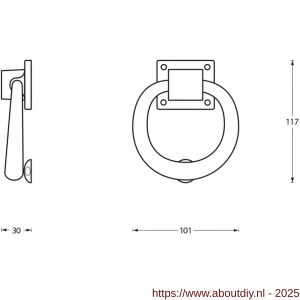 Intersteel Living 4035 deurklopper ringvorm 107 mm zwart - A26000157 - afbeelding 2