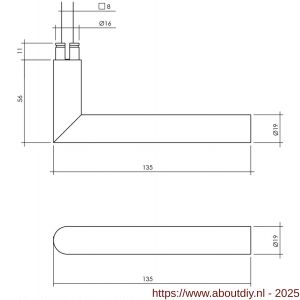Intersteel Living 4057 set voordeurbeslag rond voordeurknop SKG rozetten deurbel briefplaat tochtwering en deurkruk op rozet structuur zwart - A26009950 - afbeelding 2