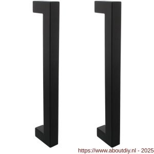 Intersteel Living 4330 deurgrepen per paar vierkant 325x60x25 mm hart op hart 300 mm RVS structuur zwart - A26010331 - afbeelding 1
