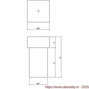 Intersteel Living 4421 deurstop vierkant 56x30x30 mm universele montage zwart - A26009197 - afbeelding 2