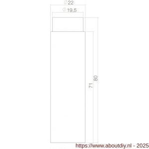 Intersteel Living 4421 deurstop diameter 22x80 mm wandmontage zwart - A26009198 - afbeelding 2