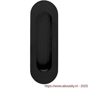 Intersteel Living 4476 schuifdeurkom ovaal 120x40 mm verdekt zwart - A26008309 - afbeelding 1