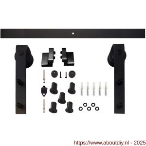 Intersteel Living 4501 schuifdeursysteem 2x1 meter met hangrollen recht 290 mm zwart - A26007034 - afbeelding 1