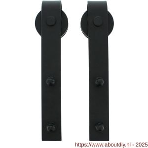 Intersteel Living 4501 set van 2 rollers recht voor schuifdeursysteem 450101 met bevestiging mat zwart - A26008312 - afbeelding 1