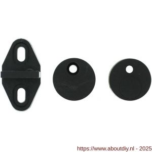 Intersteel Living 4501 set geleide- en afstandhouders voor schuifdeursysteem met bevestiging zwart - A26008313 - afbeelding 1