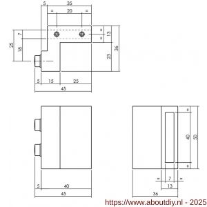 Intersteel Living 4501 set van 2 stoppers voor schuifdeursysteem met bevestiging mat zwart - A26008314 - afbeelding 2