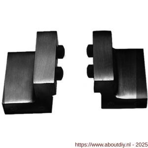 Intersteel Living 4501 set van 2 stoppers voor schuifdeursysteem met bevestiging mat zwart - A26008314 - afbeelding 1