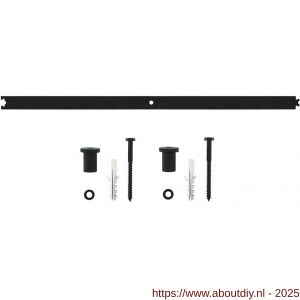 Intersteel Living 4501 tussenrail 90 cm voor schuifdeursysteem inclusief bevestigingsset mat zwart - A26008320 - afbeelding 1