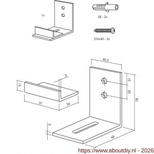 Intersteel Living 4501 verstelbare deurgeleider voor onderzijde schuifdeur zwart - A26008321 - afbeelding 2