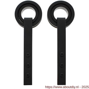 Intersteel Living 4501 set van 2 rollers open wiel 255 mm voor schuifdeursysteem 450123 met bevestiging staal mat zwart - A26008333 - afbeelding 1