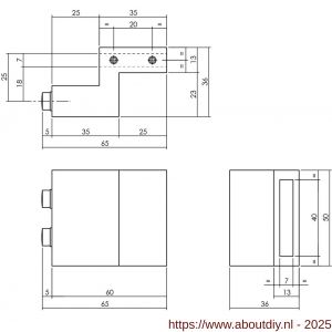 Intersteel 4501 set van 2 stoppers voor UITSLUITEND schuifdeursysteem 450121 mat zwart - A26010334 - afbeelding 2