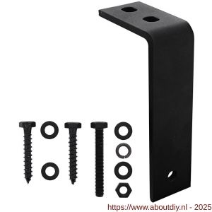 Intersteel Living 4501 set van 5 plafondbeugels 216 mm voor schuifdeursysteem 2 m staal mat zwart - A26009201 - afbeelding 1