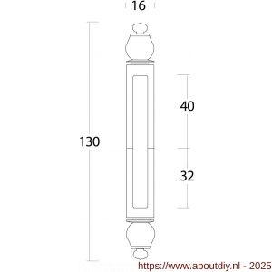 Intersteel Living 4540 sierhuls met knop 32x40 mm mat zwart - A26007208 - afbeelding 2