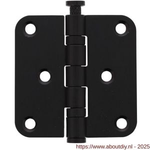 Intersteel Living 4625 kogellagerscharnier afgerond 3 inch 76x76x2.5 mm zwart - A26008337 - afbeelding 1