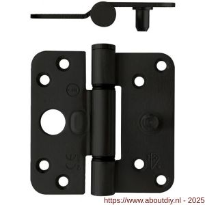 Intersteel Living 4625 SKG3 glijlagerscharnier afgerond 89x89x3 DIN Rechts CE (EN1935: 2002) zwart zonder schroeven - A26009202 - afbeelding 1