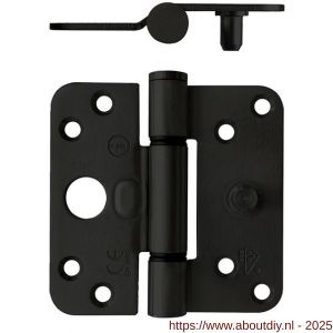 Intersteel Living 4625 SKG3 glijlagerscharnier afgerond 89x89x3 DIN links CE (EN1935: 2002) zwart zonder schroeven - A26009203 - afbeelding 1