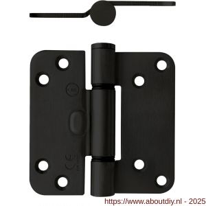 Intersteel 4625 glijlagerscharnier afgerond 89x89x3 CE (EN1935: 2002) zwart zonder schroeven - A26011153 - afbeelding 1