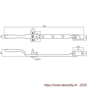 Intersteel Living 5614 raamuitzetter met 2 stelpennen zwart - A26009209 - afbeelding 2