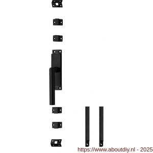 Intersteel Living 5620 set kruk-espagnolet links Hoek 90 graden diameter 19 mm incl stangenset 2x 1245 mm RVS zwart - A26010121 - afbeelding 1