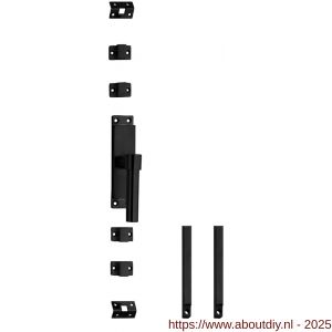 Intersteel Living 5620 set kruk-espagnolet rechts L-recht incl stangenset 2x 1245 mm RVS zwart - A26010122 - afbeelding 1