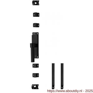 Intersteel 5620 set kruk-espagnolet links L-recht incl stangenset 2x 1245 mm RVS zwart - A26010123 - afbeelding 1