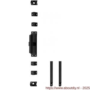 Intersteel Living 5620 set kruk-espagnolet links T-recht met stangenset 2x 1245 mm RVS zwart - A26010125 - afbeelding 1