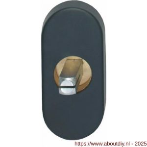 Intersteel 6050 basisplaat ovaal voor raamkruk hals diameter 16 mm insteeklengte stift 7x35 mm RVS zwart - A26007035 - afbeelding 1