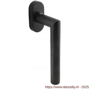 Intersteel Living 6156 raamkruk Jura op stalen ovaal rozet stift 7x35 mm RVS zwart - A26010335 - afbeelding 1