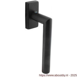 Intersteel Living 6156 raamkruk Jura op stalen rechthoekige rozet stift 7x35 mm RVS structuur zwart - A26010336 - afbeelding 1