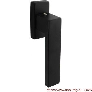 Intersteel Living 6156 raamkruk Amsterdam op stalen rechthoekige rozet stift 7x35 mm RVS structuur zwart - A26010337 - afbeelding 1