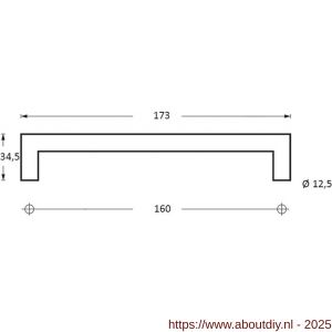 Intersteel Living 8926 meubelgreep hoek 90 graden diameter 13x173 mm boormaat 160 mm zwart - A26009223 - afbeelding 2