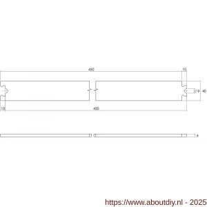 Intersteel 4501 tussenrail 45 cm voor schuifdeursysteem inclusief bevestigingsset antiek finish - A26008370 - afbeelding 2