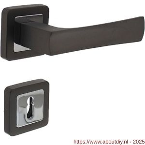 Intersteel 1723 deurkruk Candy op rozet verdekt 52x52x10 mm met nokken en sleutelrozetten chroom-antraciet - A26008372 - afbeelding 1
