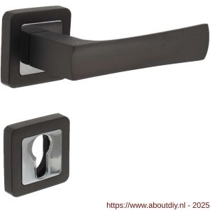 Intersteel 1723 deurkruk Candy op rozet verdekt 52x52x10 mm met nokken en cilinderrozetten chroom-antraciet - A26008373 - afbeelding 1