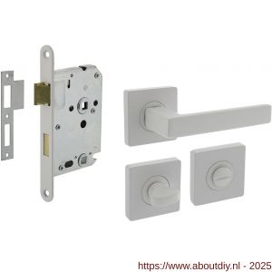 Intersteel Living 1713 set toiletslot 63/8 mm wit met deurkruk Hera op rozet 55x55 mm en WC-sluiting wit - A26011058 - afbeelding 1
