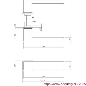 Intersteel Living 0922 deurkruk Amsterdam met rozet zelfklevend 30x30x3 mm antraciet grijs - A26010350 - afbeelding 2