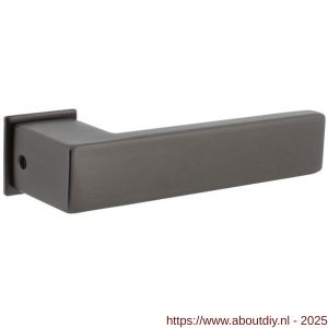 Intersteel 0922 deurkruk gatdeel Amsterdam met rozet zelfklevend 30x30x3 mm antraciet grijs - A26010351 - afbeelding 1
