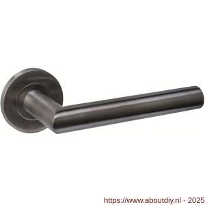 Intersteel 1021 deurkruk gatdeel rechts Q 01 op rozet verdekt diameter 52x6 mm PVD antraciet - A26011277 - afbeelding 1