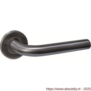 Intersteel 1022 deurkruk gatdeel rechts Q 02 op rozet verdekt diameter 52x6 mm PVD antraciet - A26011232 - afbeelding 1