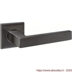 Intersteel 1035 deurkruk gatdeel rechts Q 05 op rozet verdekt 53x53x6 mm PVD antraciet - A26011238 - afbeelding 1