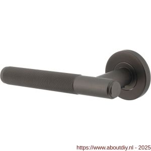 Intersteel 1269 deurkruk gatdeel links Rombo op rozet verdekt diameter 53x8 mm met nokken antraciet grijs - A26010354 - afbeelding 1